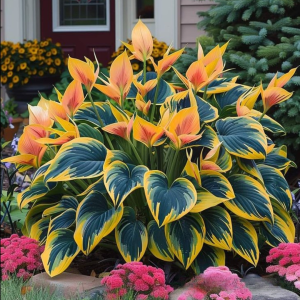 Хоста Флейм Данс купить по цене от 650р. в интернет-магазине «Посадика» с доставкой почтой в в Североморске и по всей России – [изображение №1].